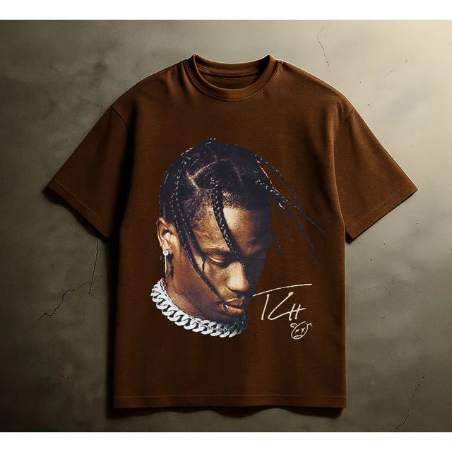 TRAVIS SCOTT BIG HEAD T-SHIRT (BROWN)