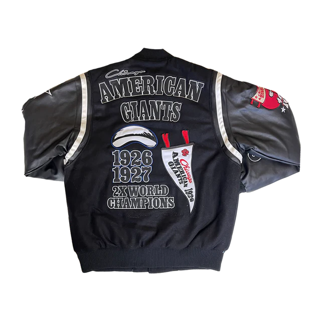 CHICAGO AMERICAN GIANTS VARSITY JACKET (BLACK)