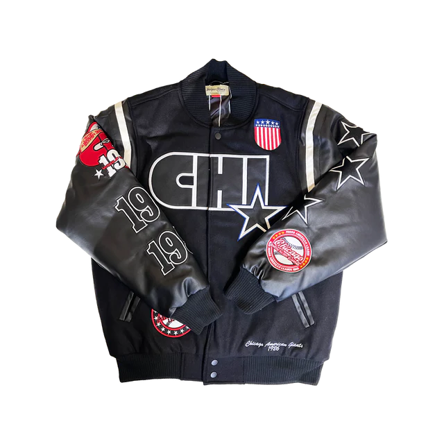 CHICAGO AMERICAN GIANTS VARSITY JACKET (BLACK)