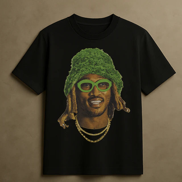 FUTURE GREEN HAT T-SHIRT (BLACK)