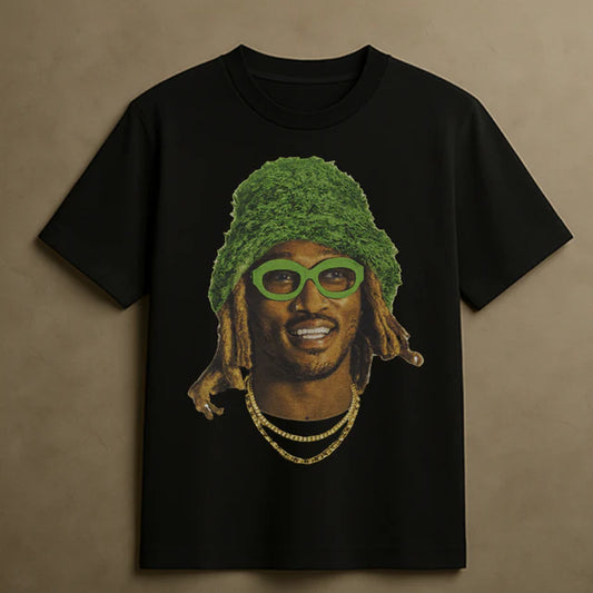 FUTURE GREEN HAT T-SHIRT (BLACK)