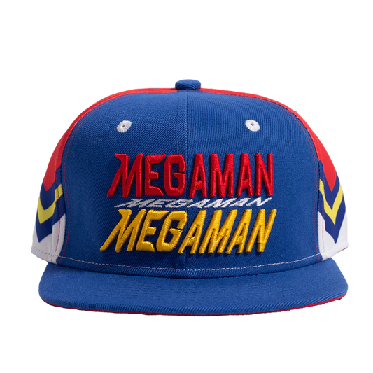 RED/BLUE MEGAMAN ZIGZAG FITTED HAT